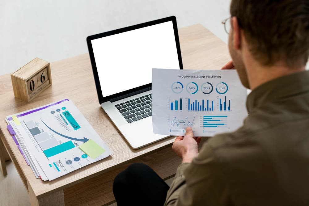Healthcare professional using digital interface with medical icons